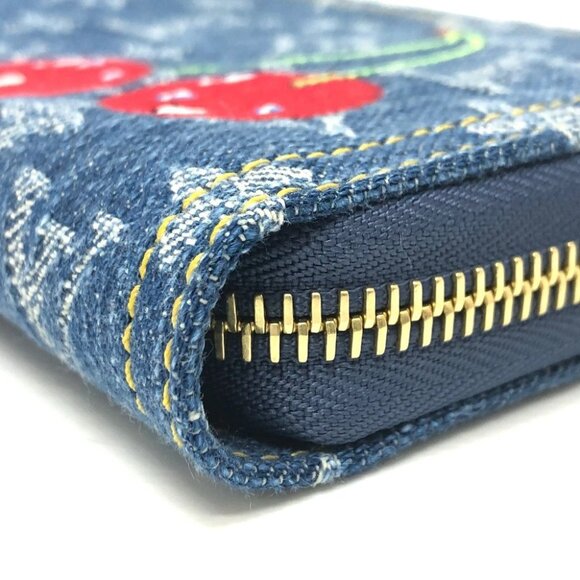 LOUIS VUITTON M23161 Murakami Takashi Monogram Denim Zippy Wallet Cherry Wallet - Picture 6 of 10